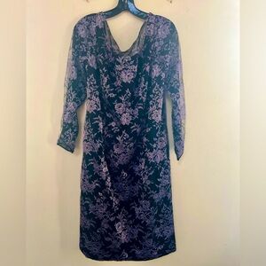 Plus size Laced Dress Size 16 • black u deflated with lavender lace •